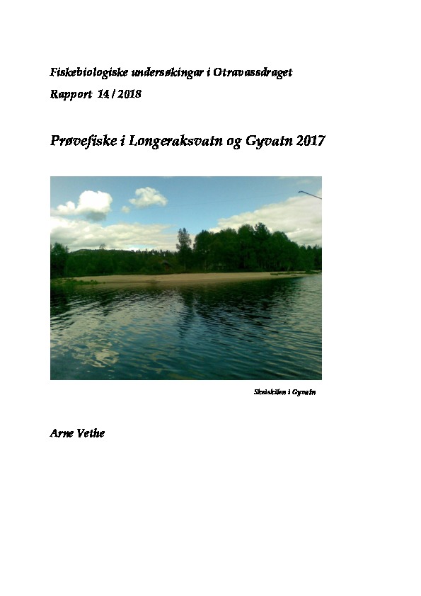 Prøvefiskerapport Gyvatn og Longeraksvatn 2017