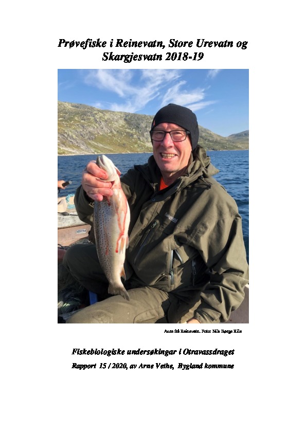 Prøvefiskerapport frå Reinevatn, Urevatn, Skargje 2018 og 2019